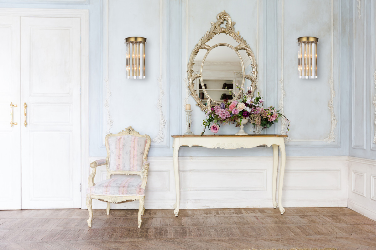 Elegant Lighting 1208W8SG/RC Sydney 8 inch crystal wall sconce in satin gold