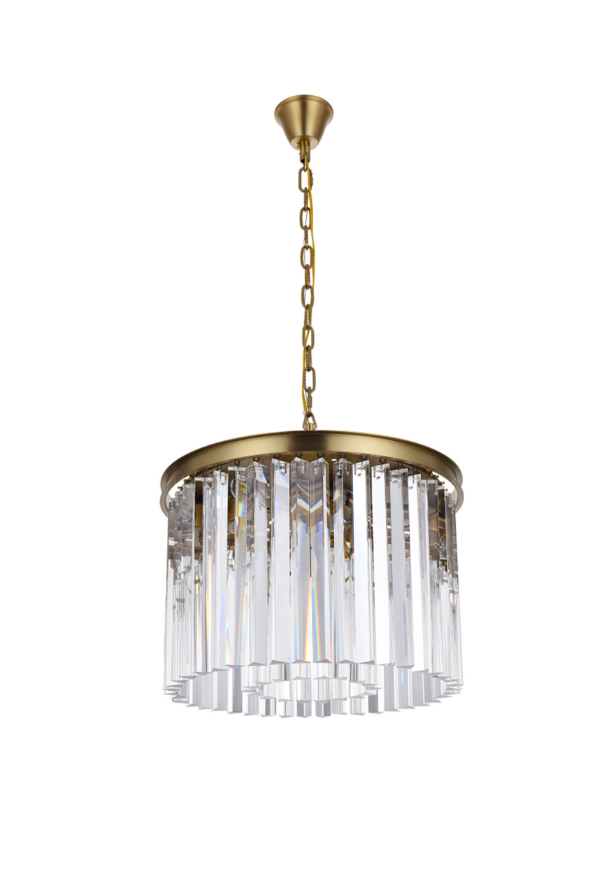 Elegant Lighting 1208D20SG/RC Sydney 20 inch round crystal chandelier in satin gold