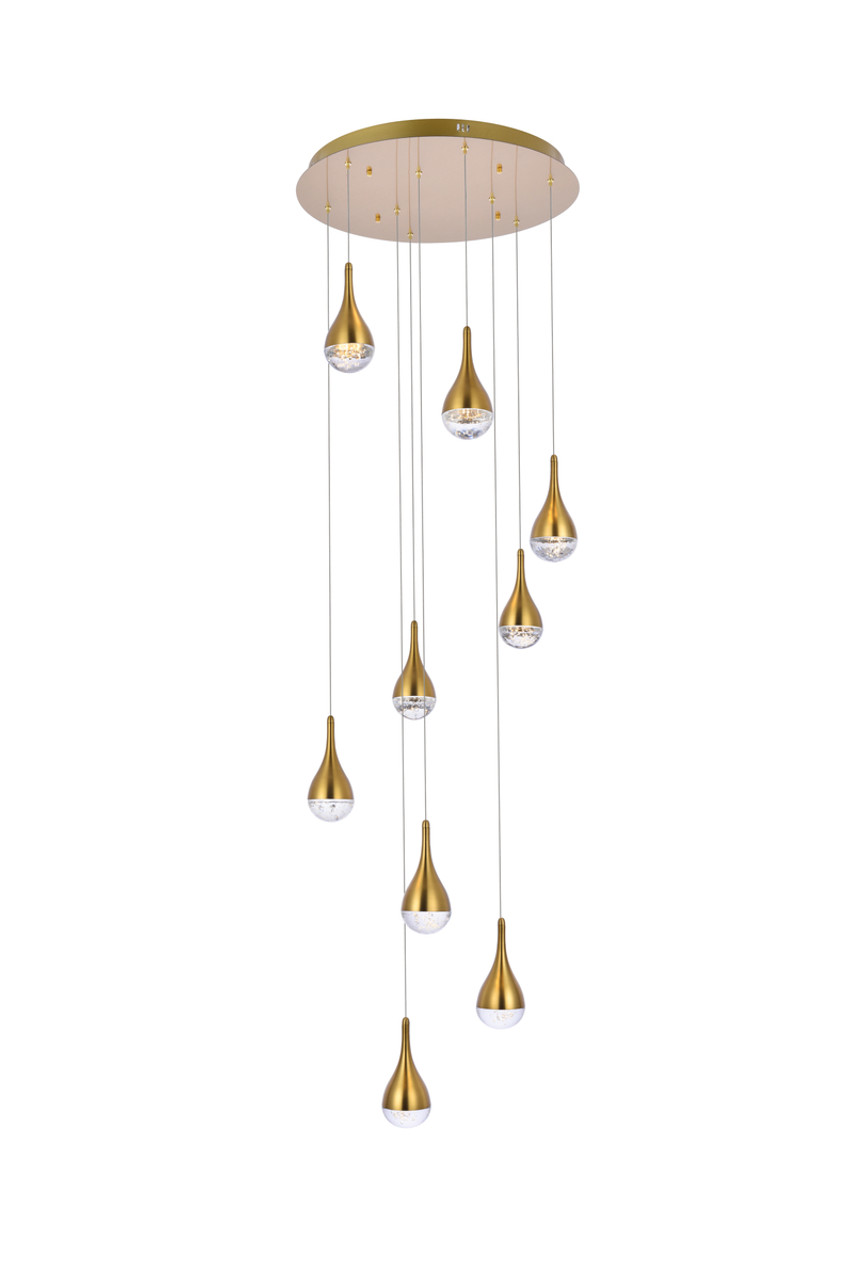 Elegant Lighting 3809D24SG Amherst 24 inch LED chandelier in satin gold