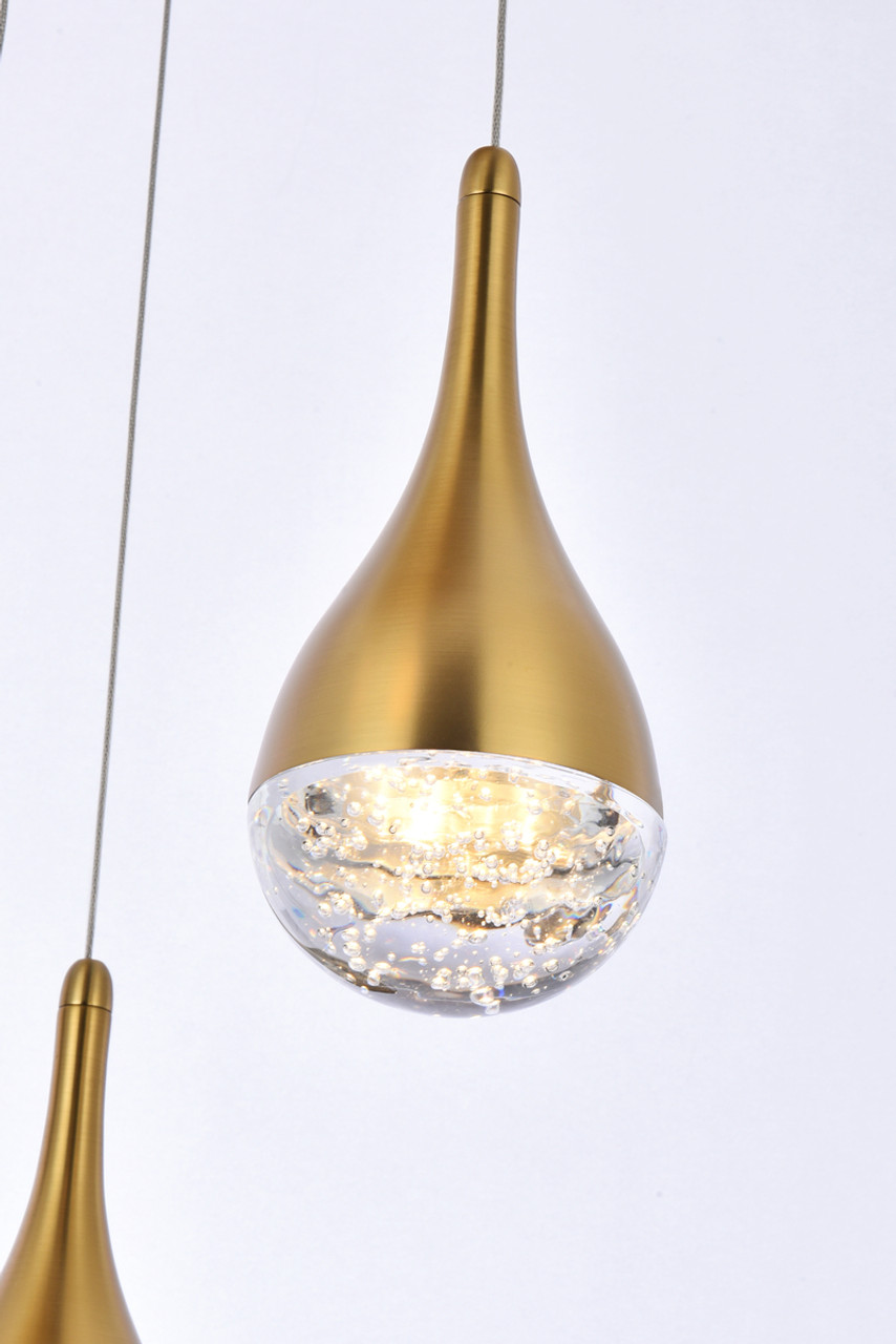 Elegant Lighting 3809D24SG Amherst 24 inch LED chandelier in satin gold