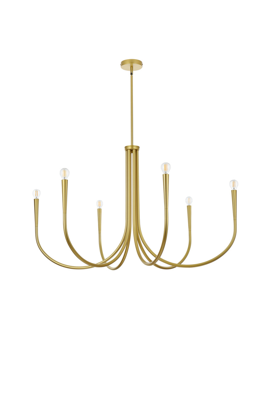 Living District LD722D42BR Layne 42 inch chandelier in Brass