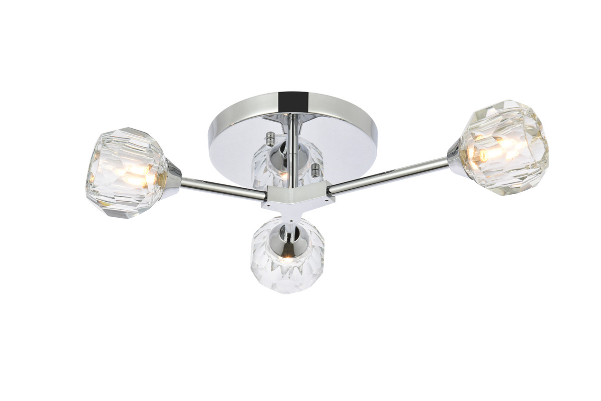 Elegant Lighting Zayne 3 Light Flush Mount - Thumbnail 4