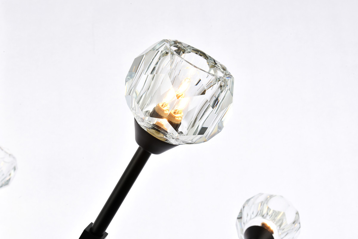 Elegant Lighting 3508D45BK Zayne 8 Light Pendant in Black