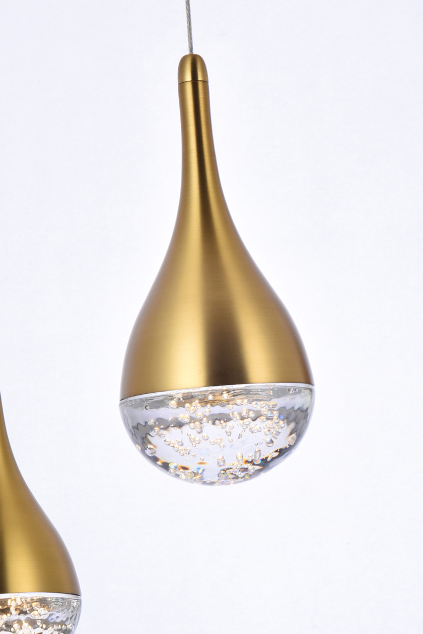 Elegant Lighting 3805D14SG Amherst 14.5 inch LED pendant in satin gold