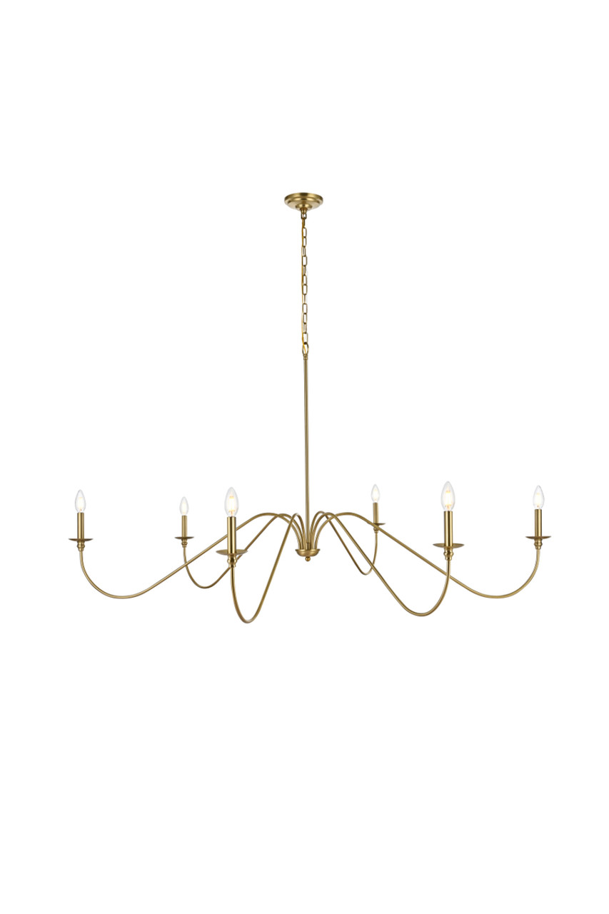 Living District LD5056D60SG Rohan 60 inch chandelier in Satin Gold