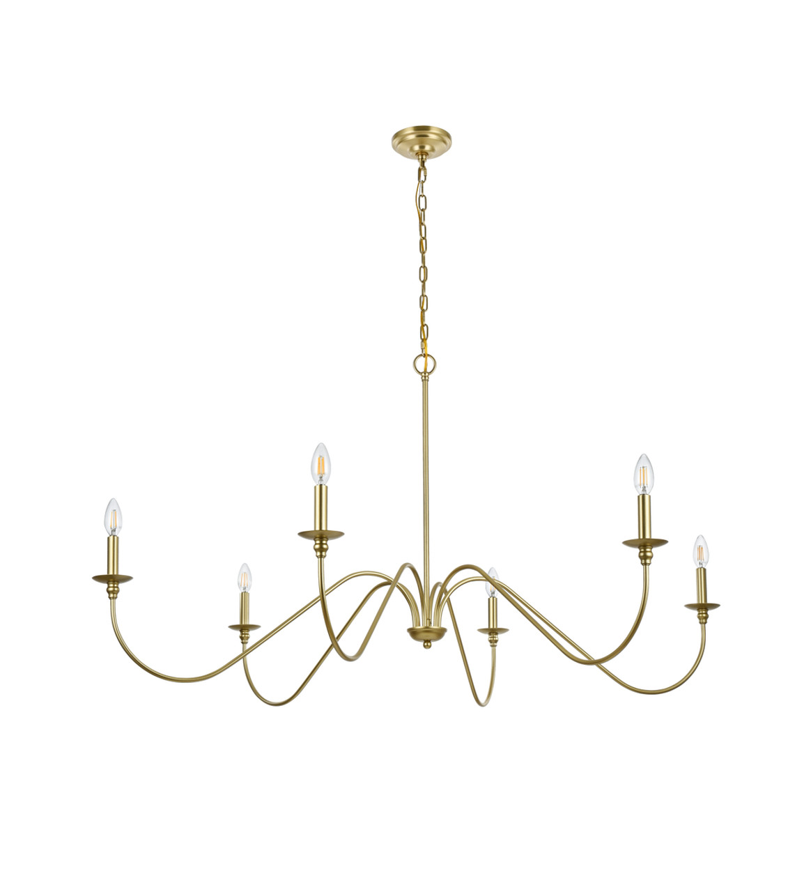 Living District LD5056D54BR Rohan 54 inch chandelier in Brass