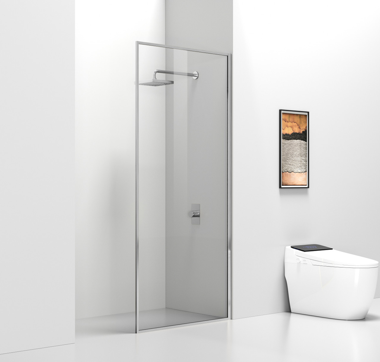 Elegant Kitchen and Bath SD188-3576BNK Fixed framed shower door 35 x 76 Brushed Nickel