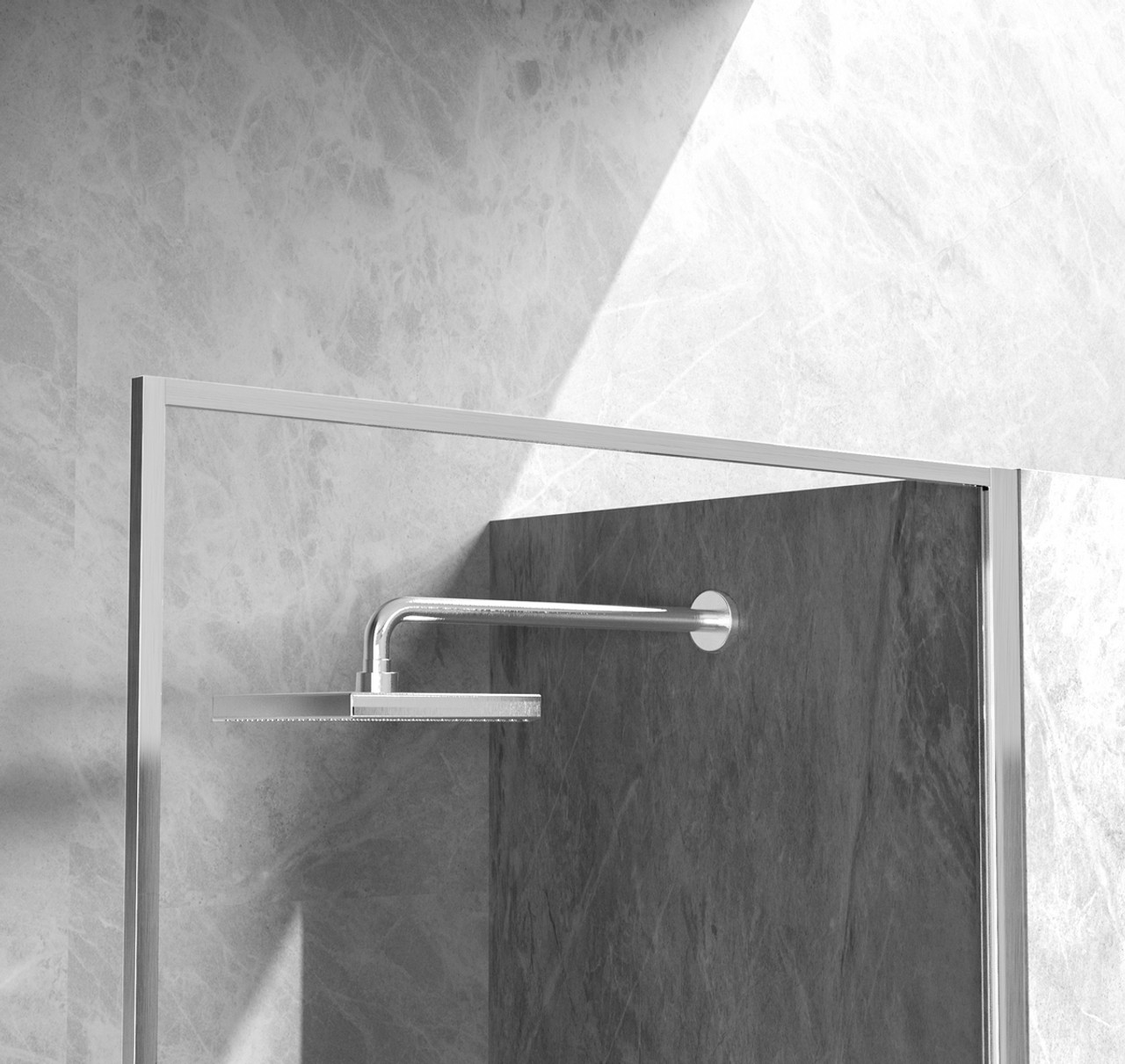 Elegant Kitchen and Bath SD188-3576BNK Fixed framed shower door 35 x 76 Brushed Nickel