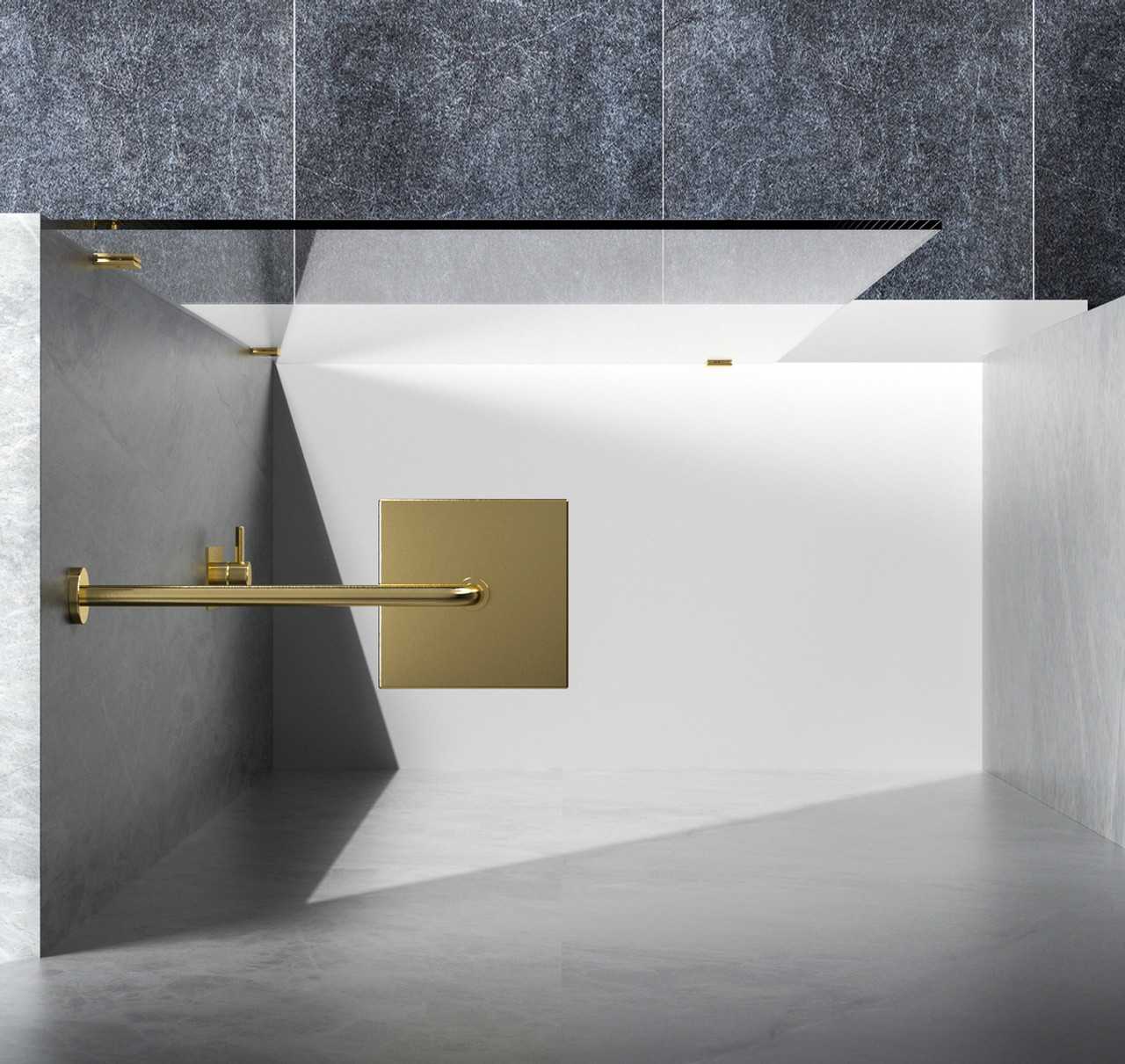 Elegant Kitchen and Bath SD155-3578BGD Fixed frameless shower door 35 x 78 Brushed Gold