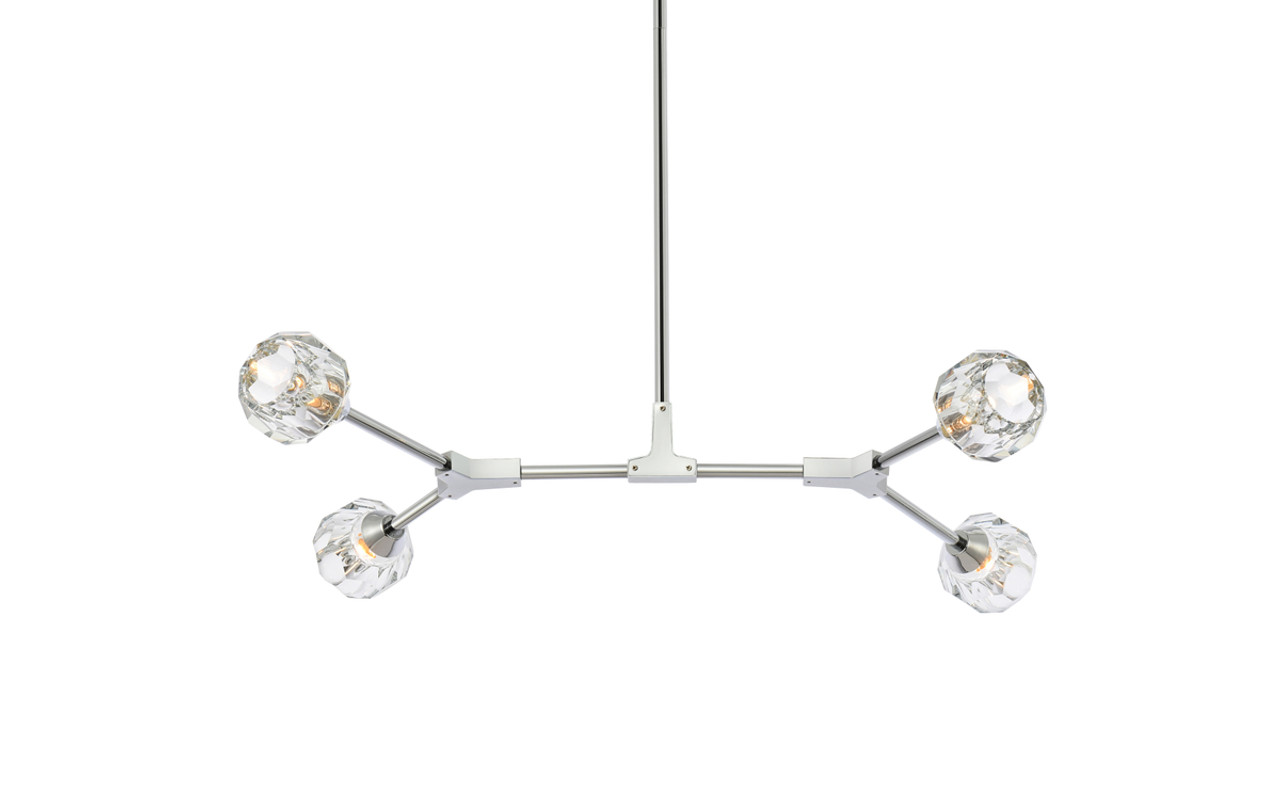 Elegant Lighting 3508D30C Zayne 4 Light Pendant in Chrome