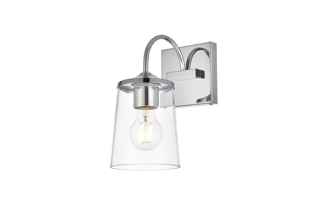 Living District LD7313W5CH Avani 1 light Chrome and Clear Bath Sconce