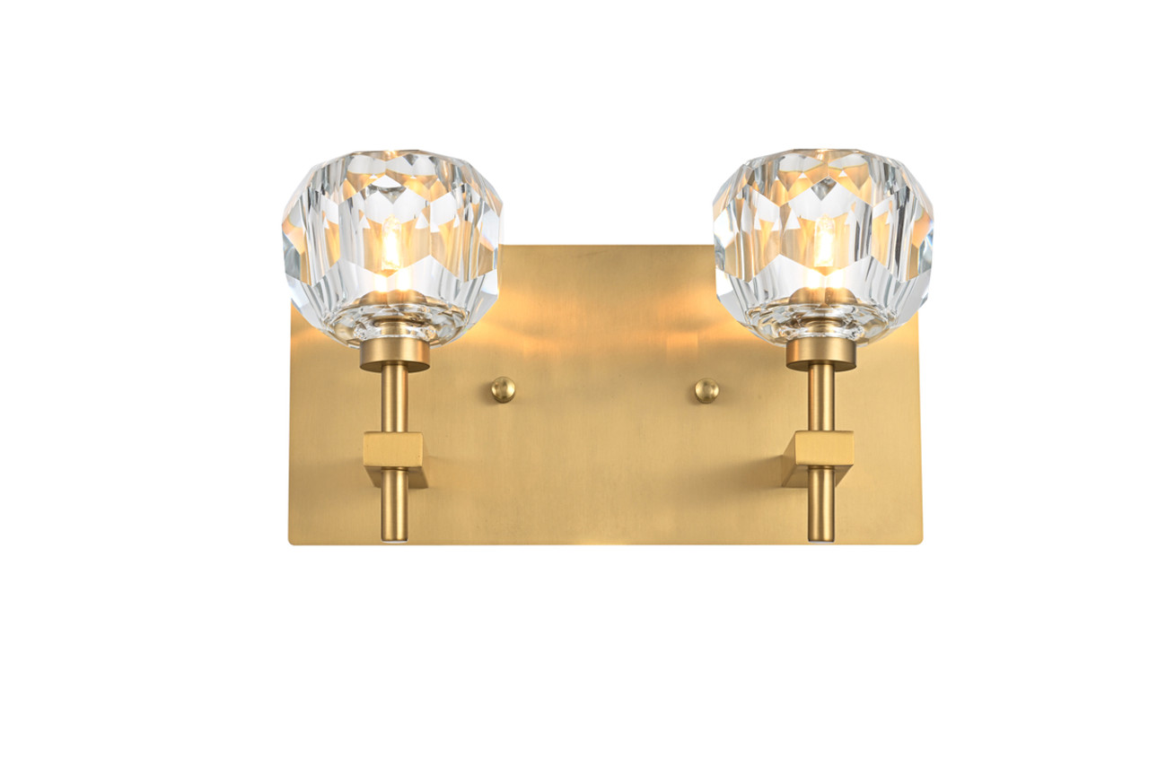 Elegant Lighting 3509W11G Graham 2 Light Wall Sconce in Gold