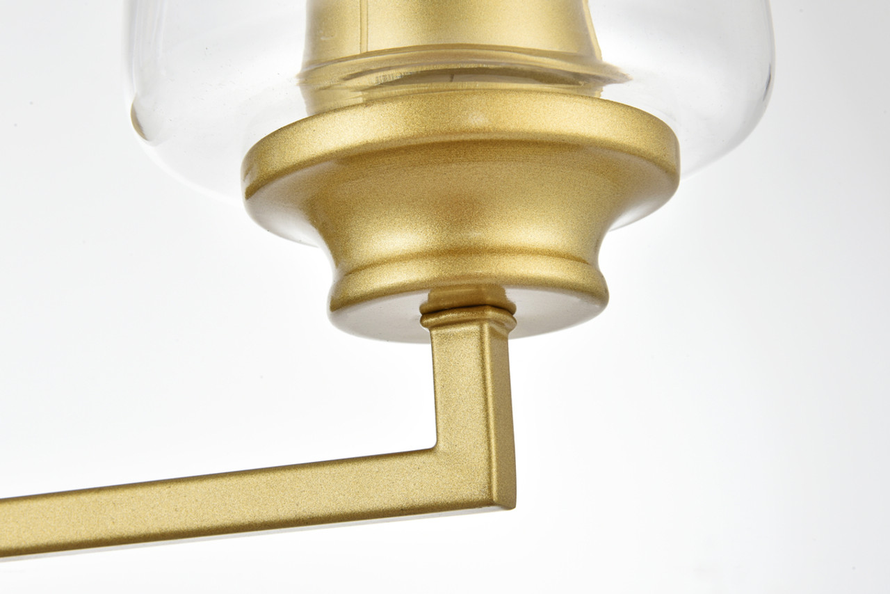 Living District LD7314W32BRA Ronnie 4 light Brass and Clear Bath Sconce