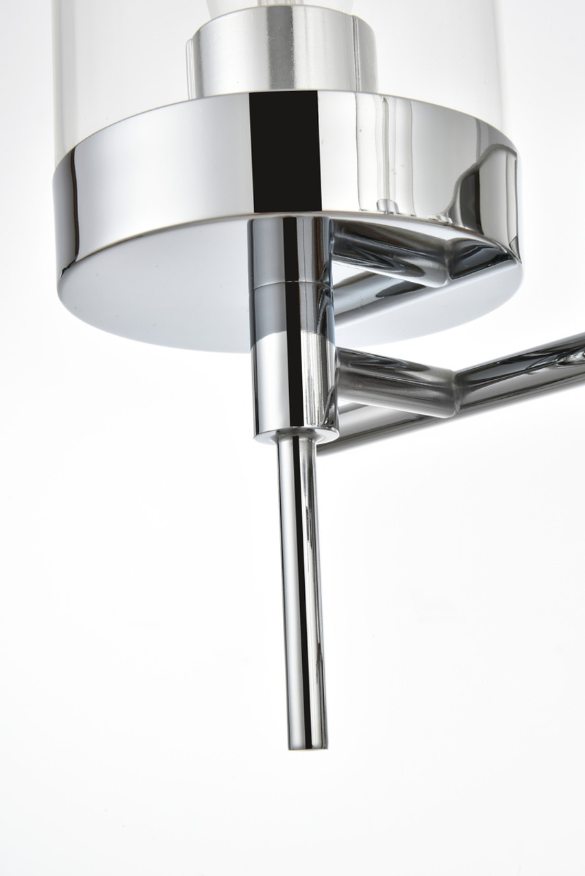 Living District LD7319W24CH Benny 3 light Chrome and Clear Bath Sconce Living District LD7319W24CH Benny 3 light Chrome and Clear Bath Sconce