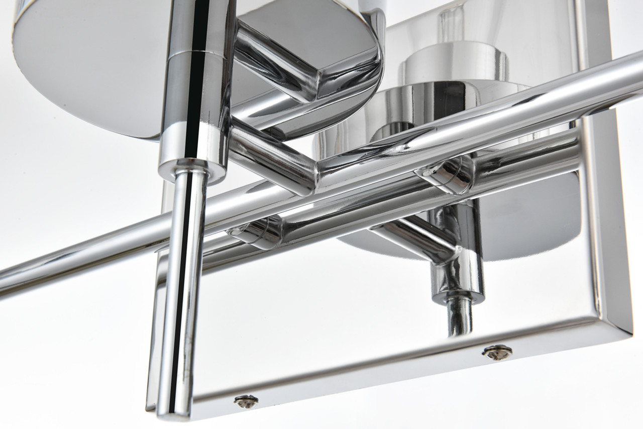 Living District LD7319W24CH Benny 3 light Chrome and Clear Bath Sconce Living District LD7319W24CH Benny 3 light Chrome and Clear Bath Sconce