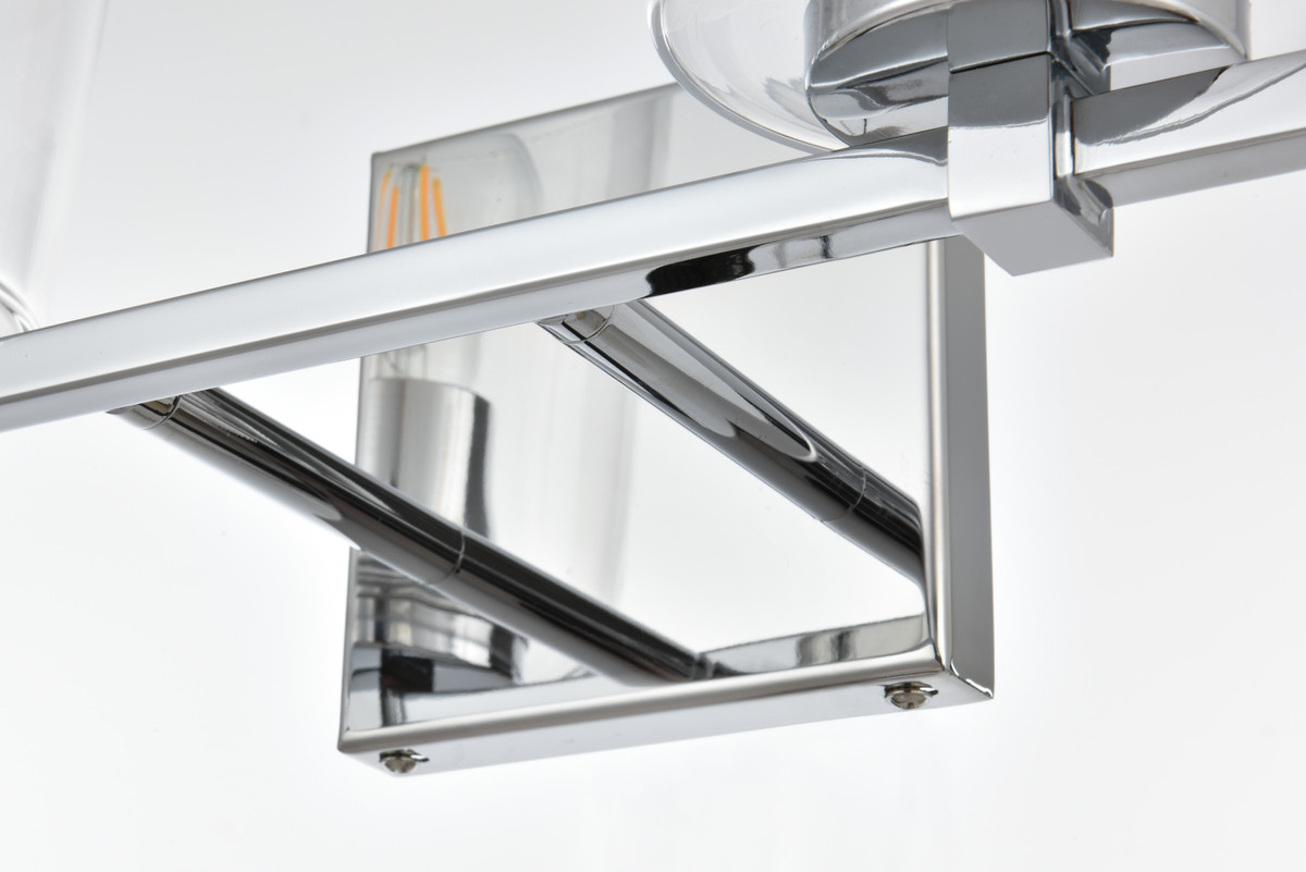 Living District LD7310W14CH Kacey 2 light Chrome and Clear Bath Sconce