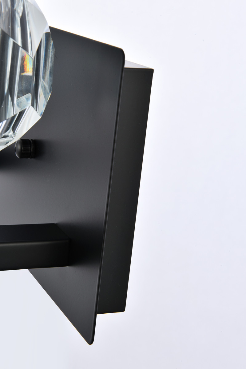 Elegant Lighting 3509W18BK Graham 3 Light Wall Sconce in Black