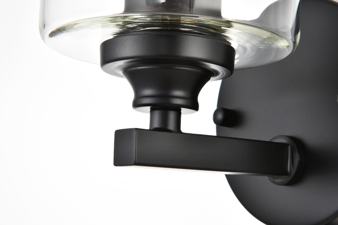 Living District LD7315W5BLK Mayson 1 light Black and Clear Bath Sconce
