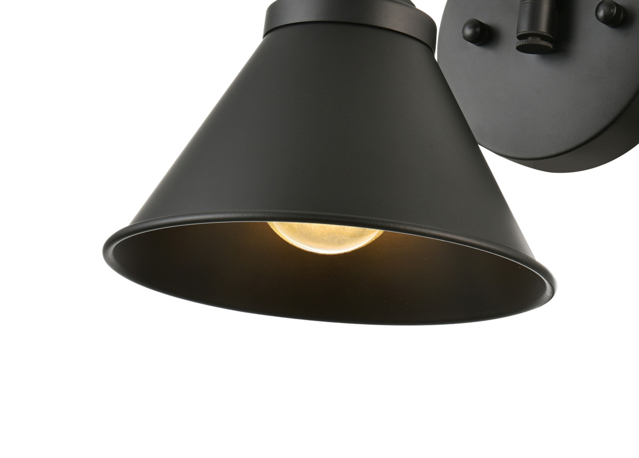 Living District LD7326W7BLK Judson 1 light Black swing arm wall sconce