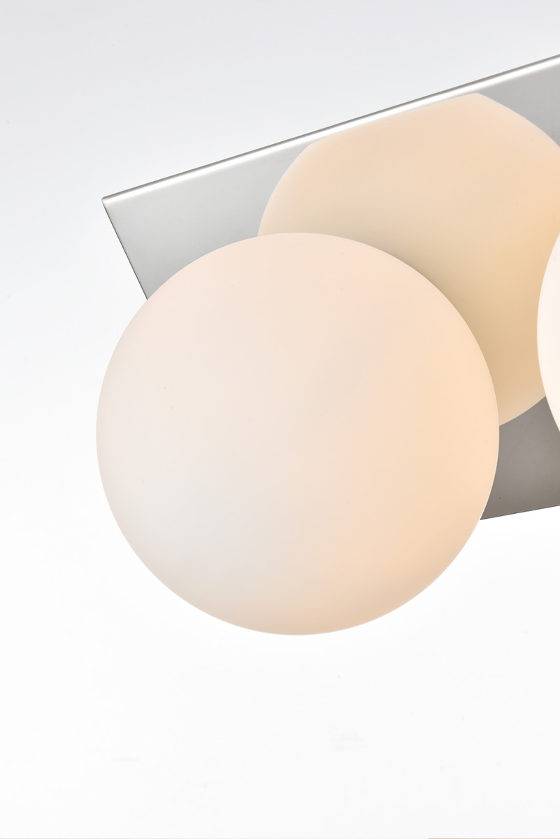 Living District LD7304W22CH Jillian 3 light Chrome and frosted white Bath Sconce