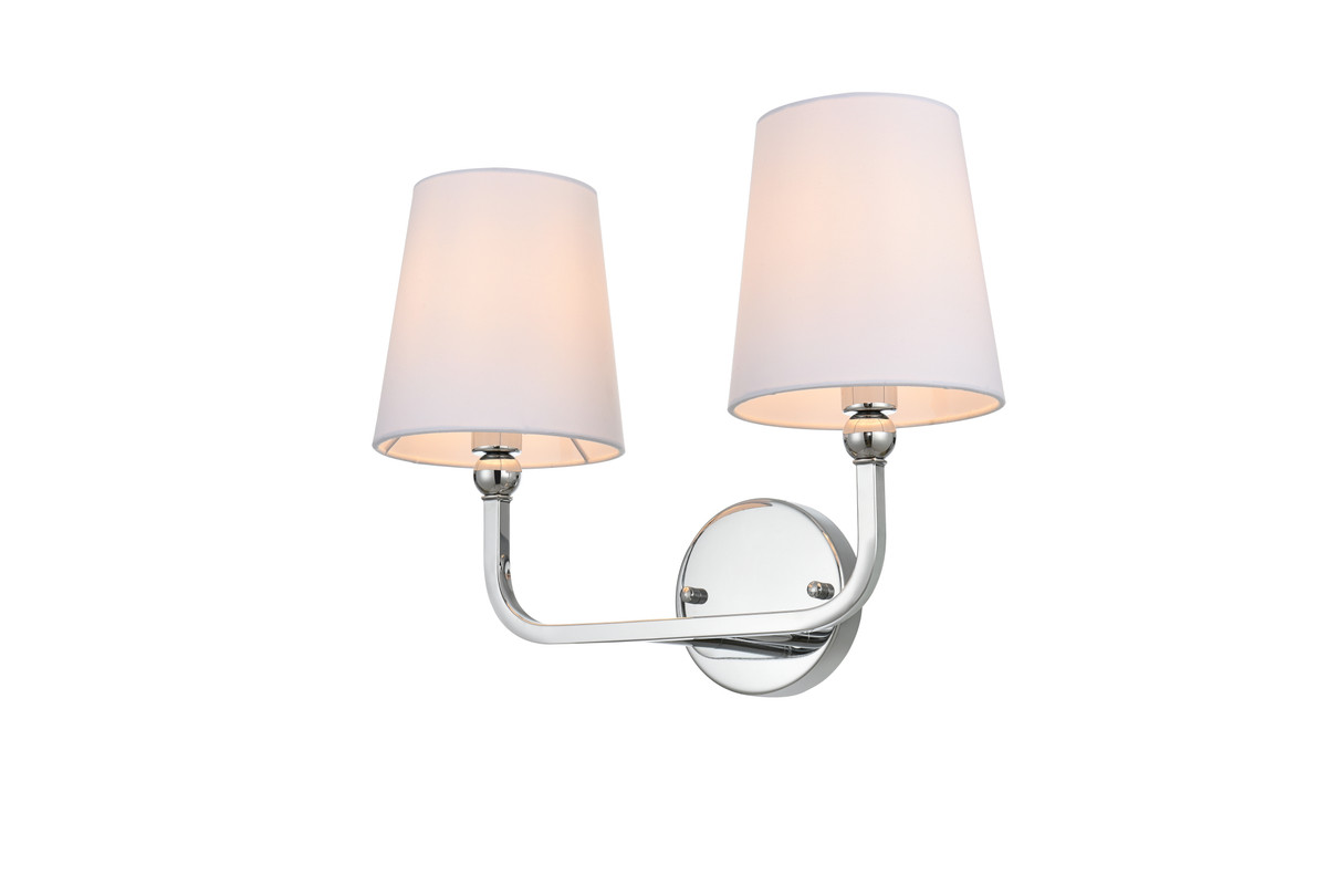 Living District LD7322W16CH Colson 2 light Chrome and Clear Bath Sconce