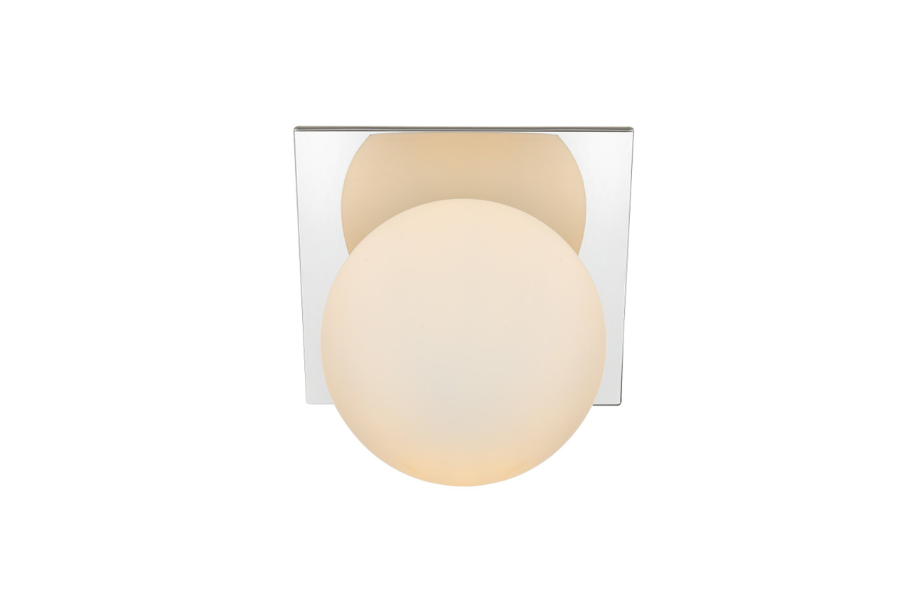 Living District LD7304W7CH Jillian 1 light Chrome and frosted white Bath Sconce