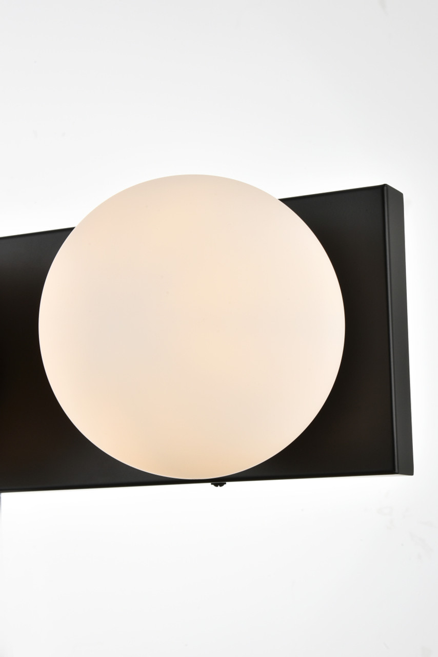 Living District LD7303W22BLK Jaylin 3 light Black and frosted white Bath Sconce