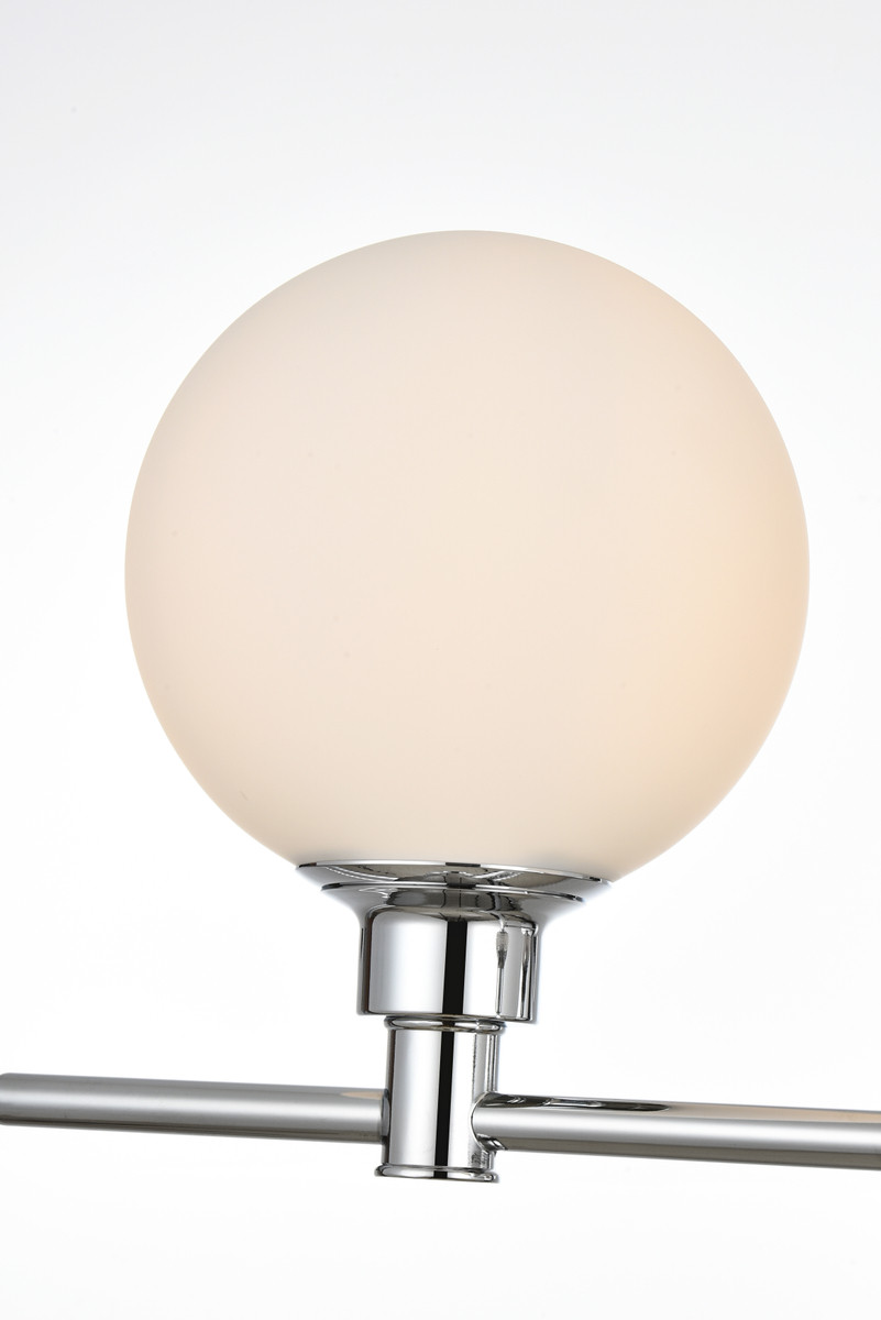 Living District LD7317W28CH Cordelia 3 light Chrome and frosted white Bath Sconce