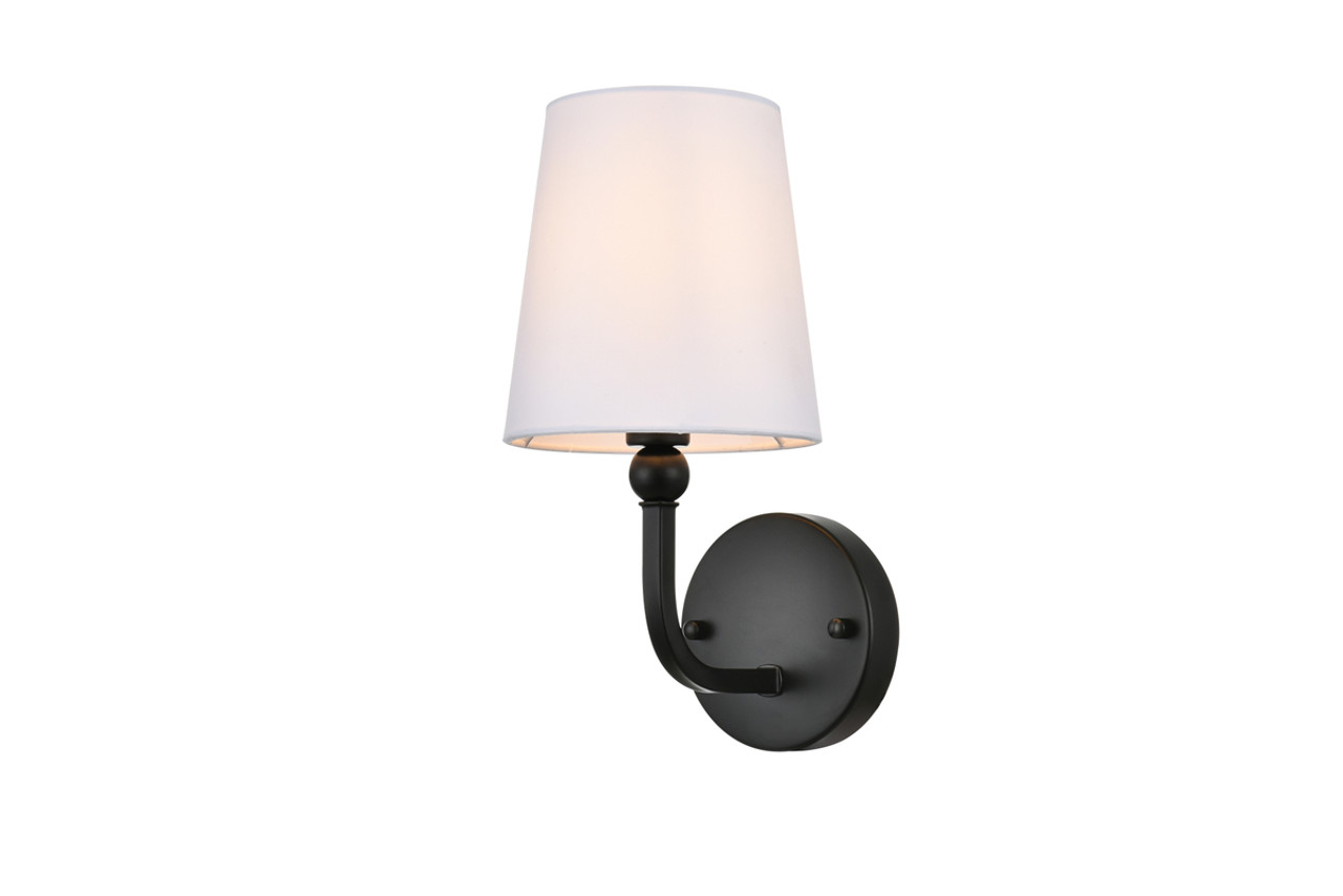 Living District LD7322W6BLK Colson 1 light Black and Clear Bath Sconce