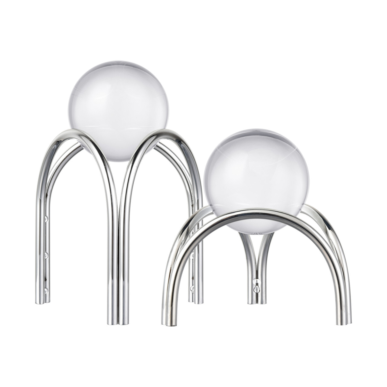 ELK HOME S0057-11221/S2 Sibyl Orb Stand - Set of 2 Silver