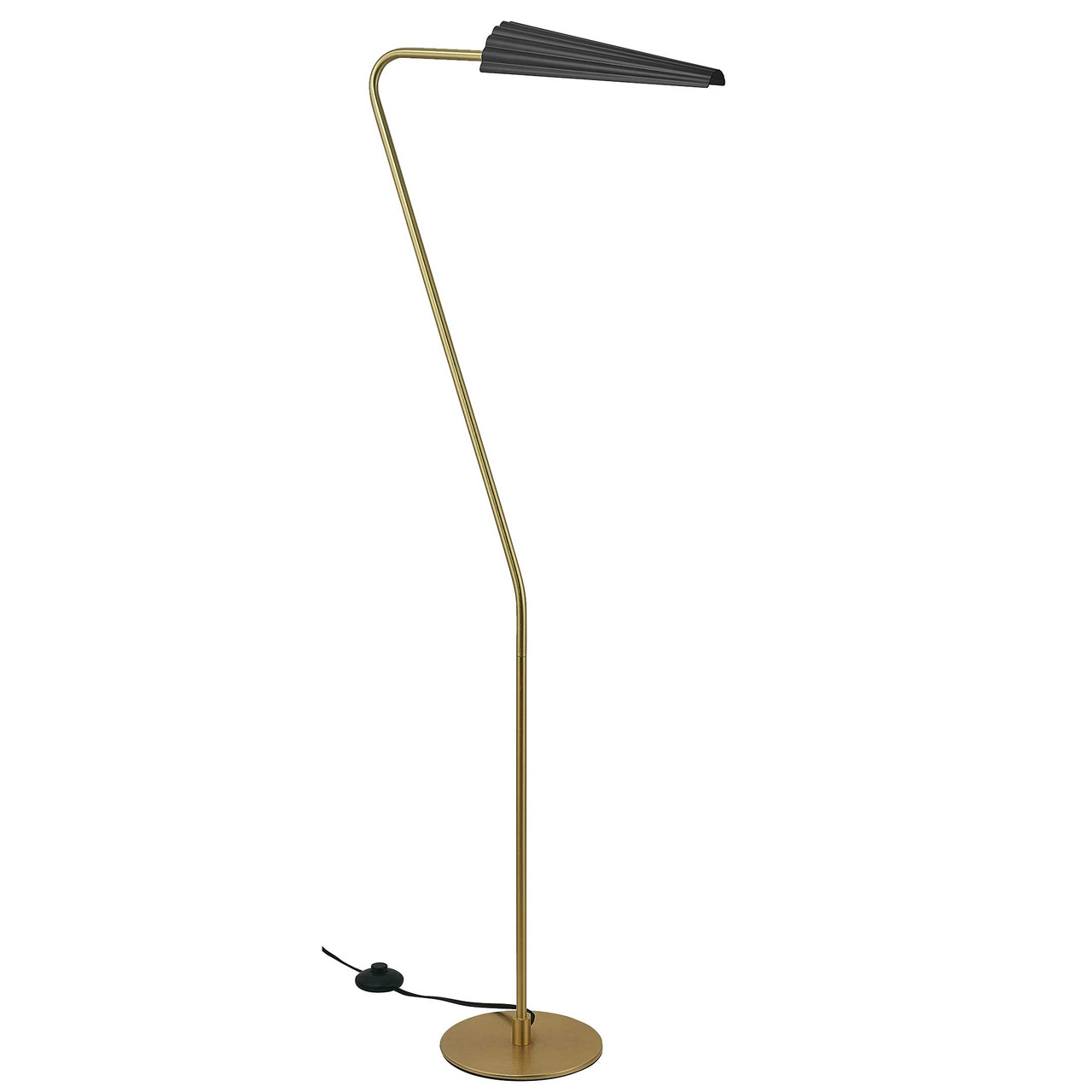 DAINOLITE CSE-531F-AGB-MB 1 Light Incandescent Cassie Floor Lamp Aged Brass w/ a Matte Black Shade