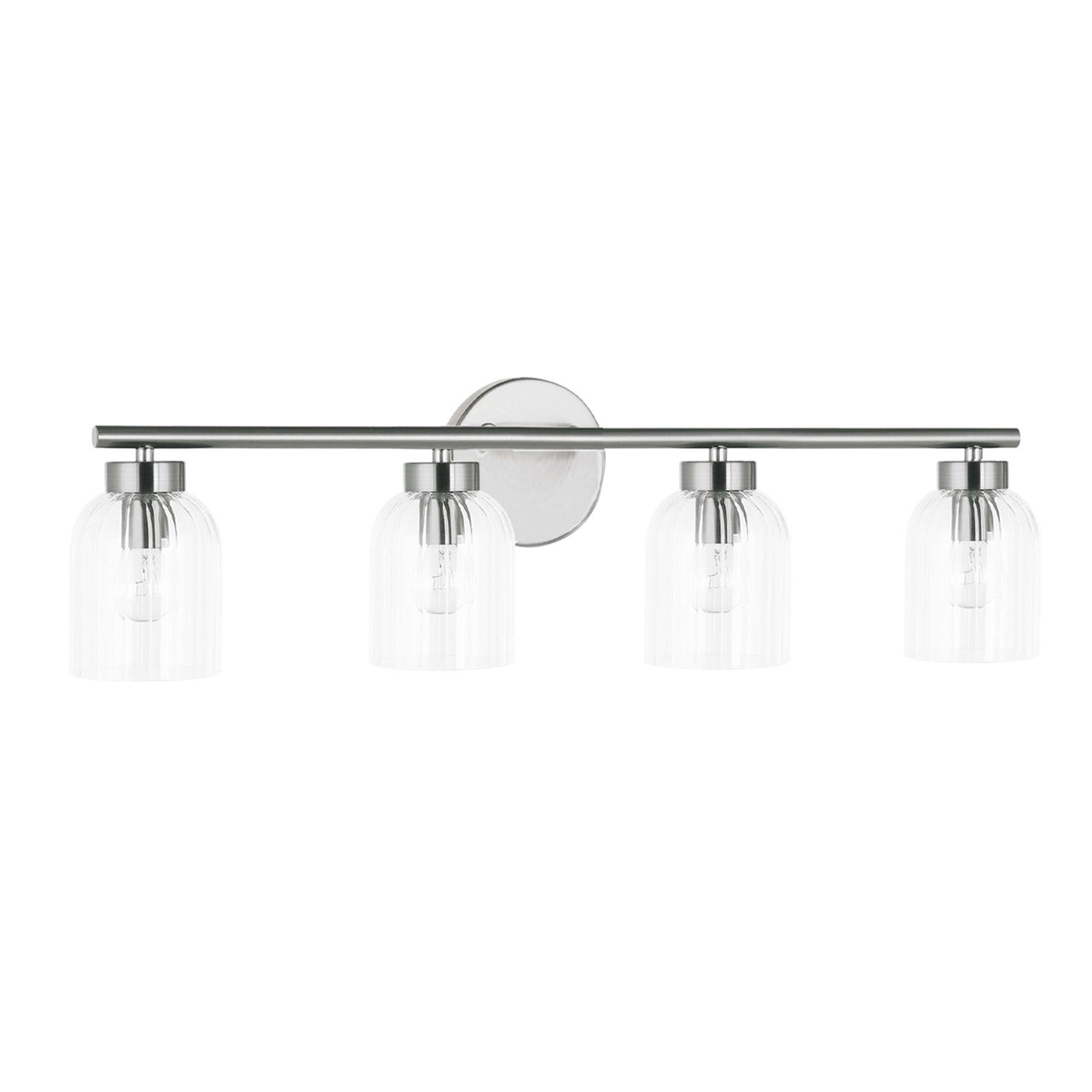 DAINOLITE VIE-294W-PC 4 Light Incandescent Vienna Vanity Polished Chrome w/ Clear Ribbed Glass