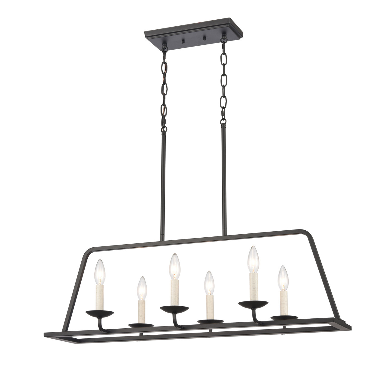 ELK HOME 90251/6 Ellisville 34'' Wide 6-Light Chandelier - Matte Black