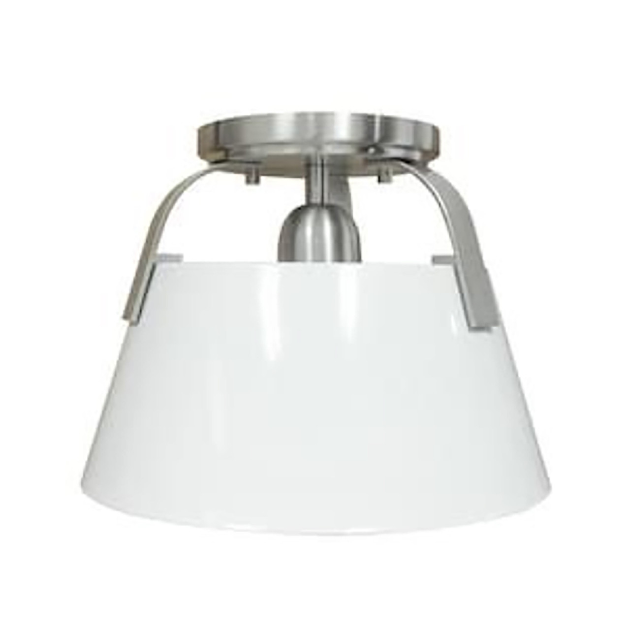 ELK HOME 90180/1 Jepson 9.5'' Wide 1-Light Semi Flush Mount - Matte White with Brushed Nickel