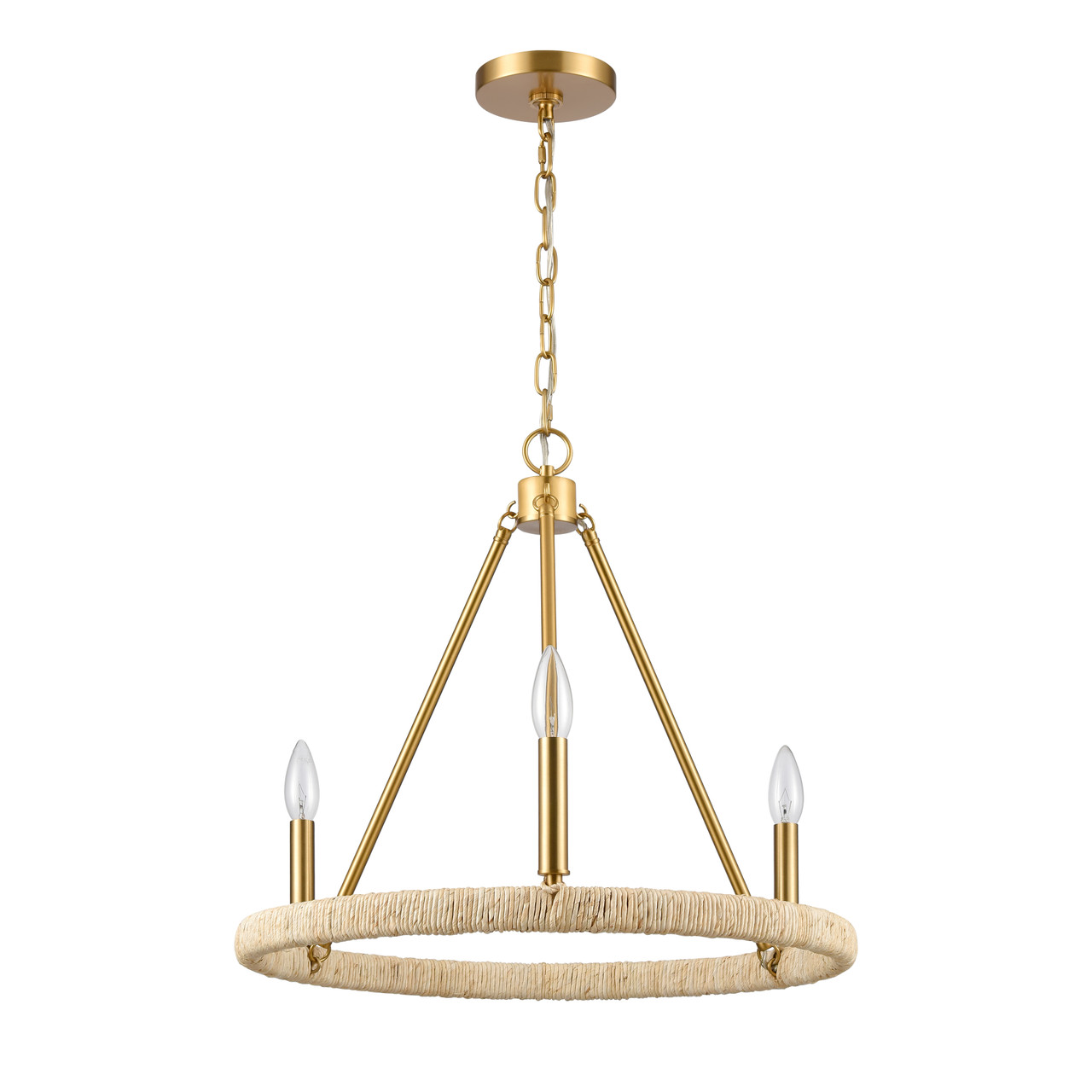 ELK HOME 32473/3 Abaca 20'' Wide 3-Light Chandelier - Brushed Gold