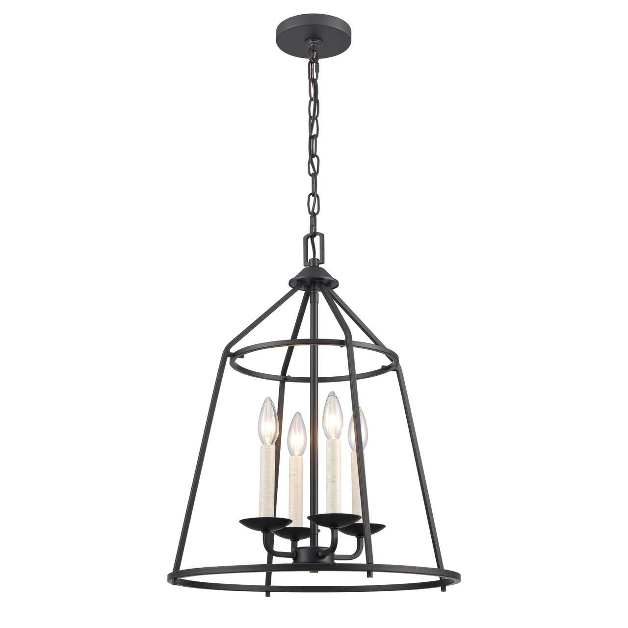 ELK HOME 90250/4 Ellisville 17.25'' Wide 4-Light Chandelier - Matte Black