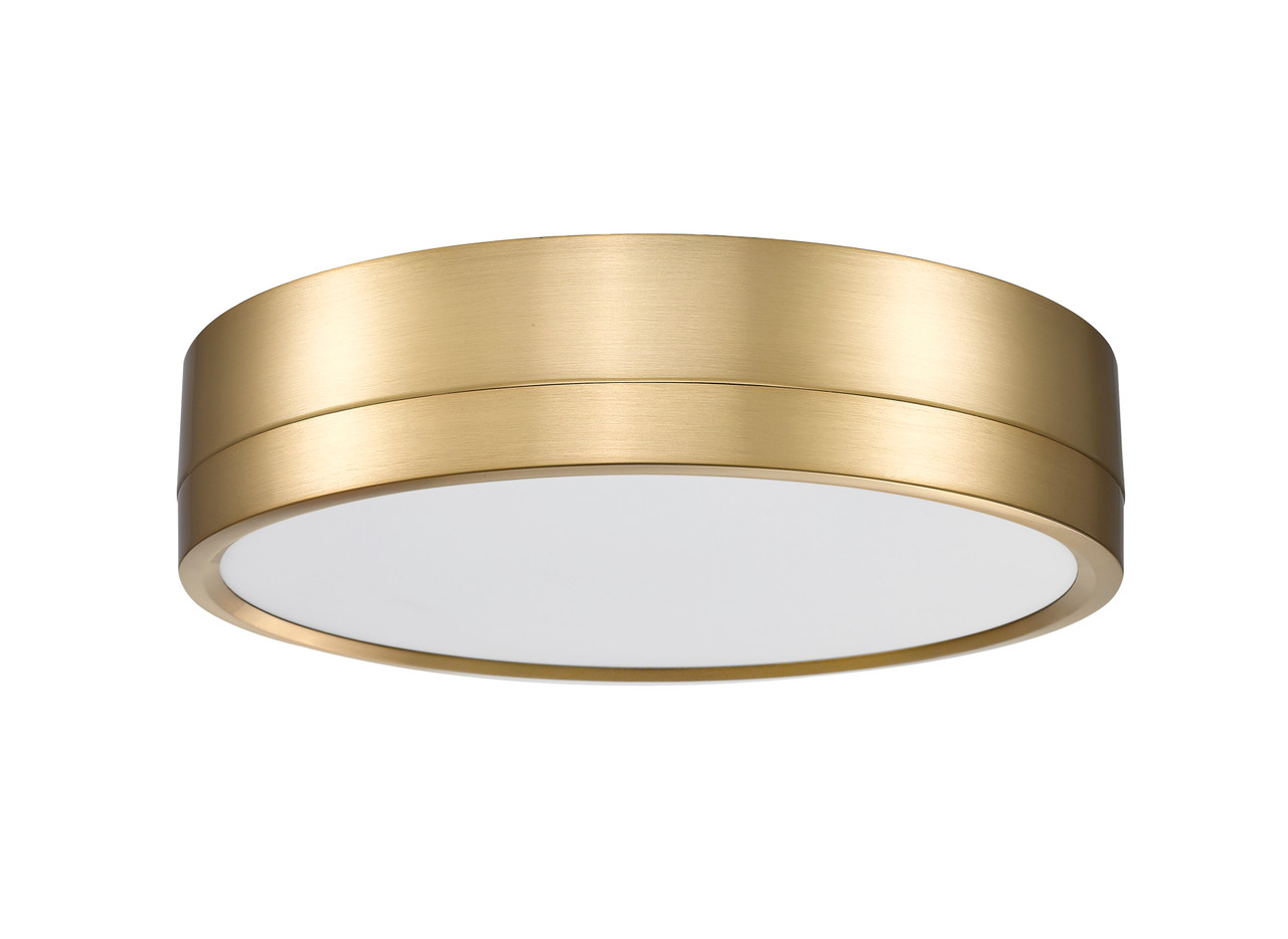 Z-LITE 1006F12-MGLD-LED 1 Light Flush Mount, Modern Gold