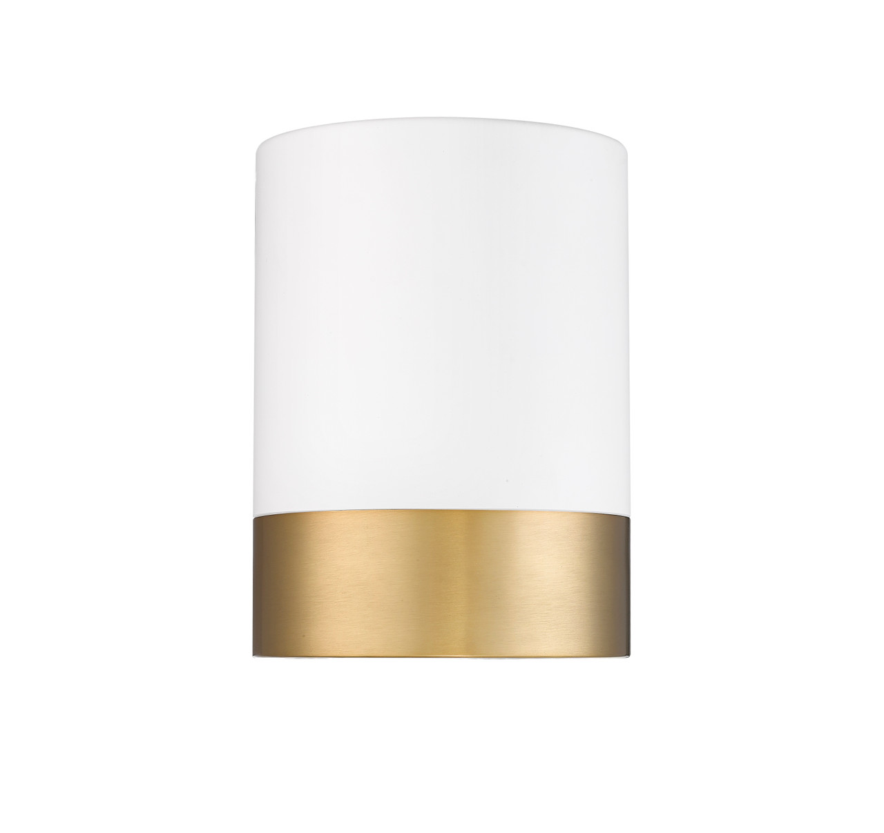 Z-LITE 1006F6-MW-MGLD-LED 1 Light Flush Mount, Matte White + Modern Gold