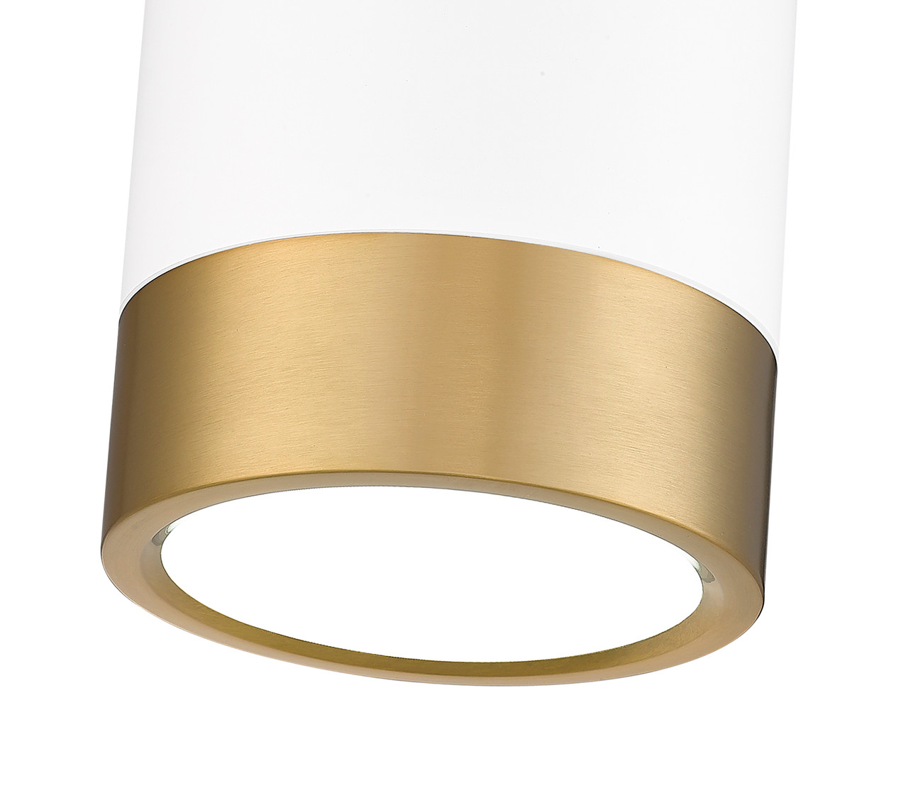 Z-LITE 1006F6-MW-MGLD-LED 1 Light Flush Mount, Matte White + Modern Gold