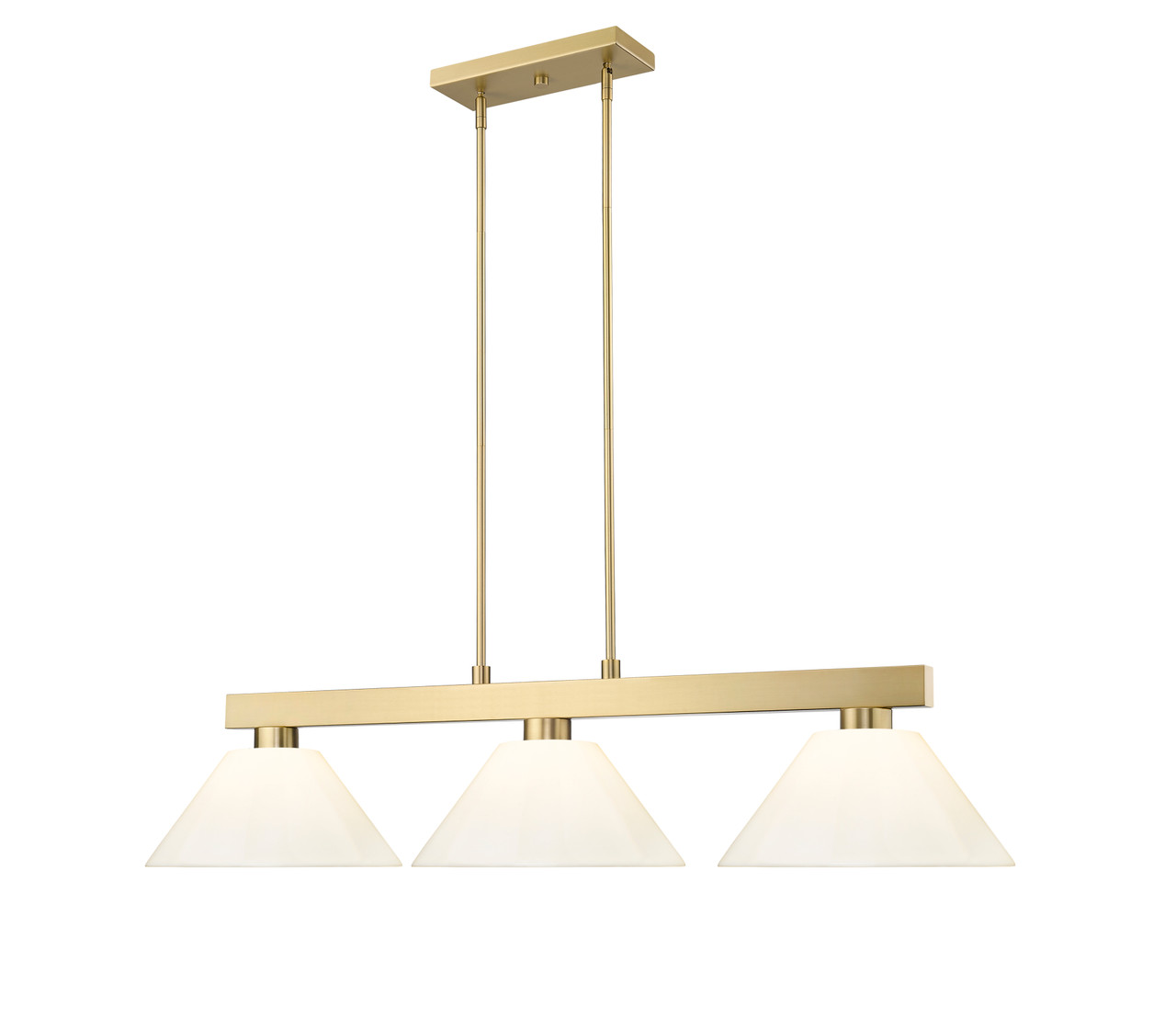 Z-LITE 152MGLD-PWH 3 Light Billiard, Modern Gold