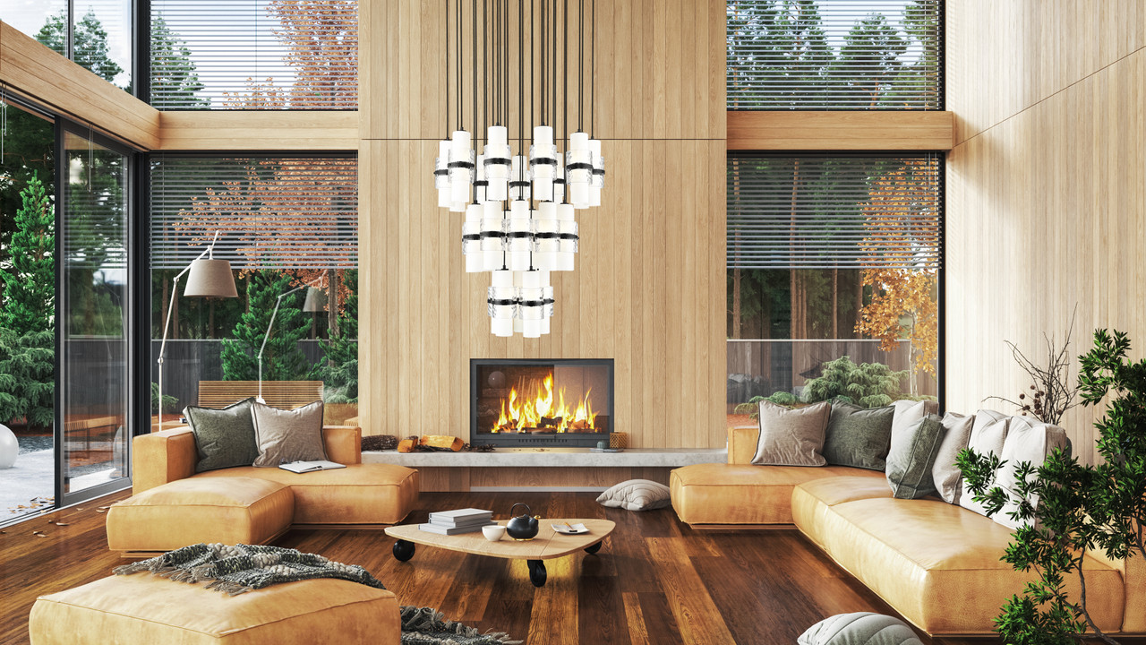 Z-LITE 1946P-27R-MB 27 Light Chandelier, Matte Black