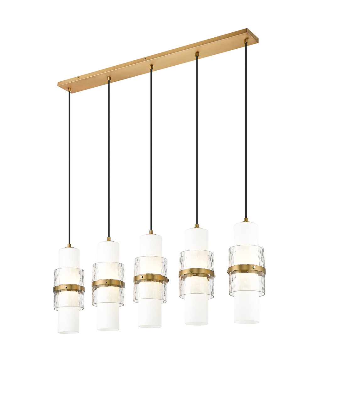 Z-LITE 1946P-5L-MGLD 5 Light Linear Chandelier, Modern Gold