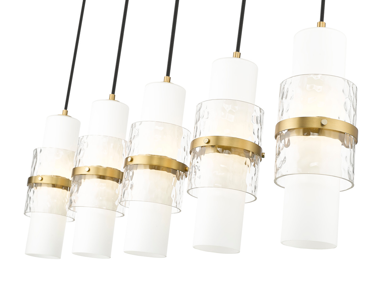 Z-LITE 1946P-5L-MGLD 5 Light Linear Chandelier, Modern Gold