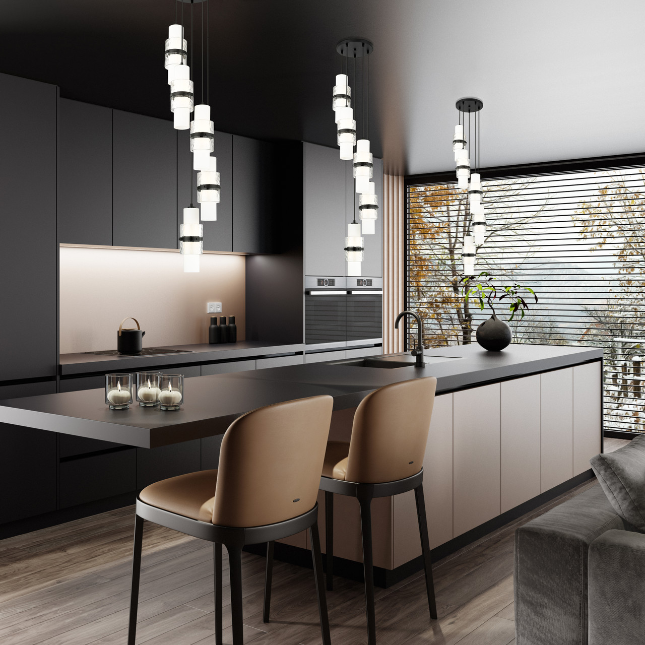 Z-LITE 1946P-5R-MB 5 Light Chandelier, Matte Black Z-LITE 1946P-5R-MB 5 Light Chandelier, Matte Black