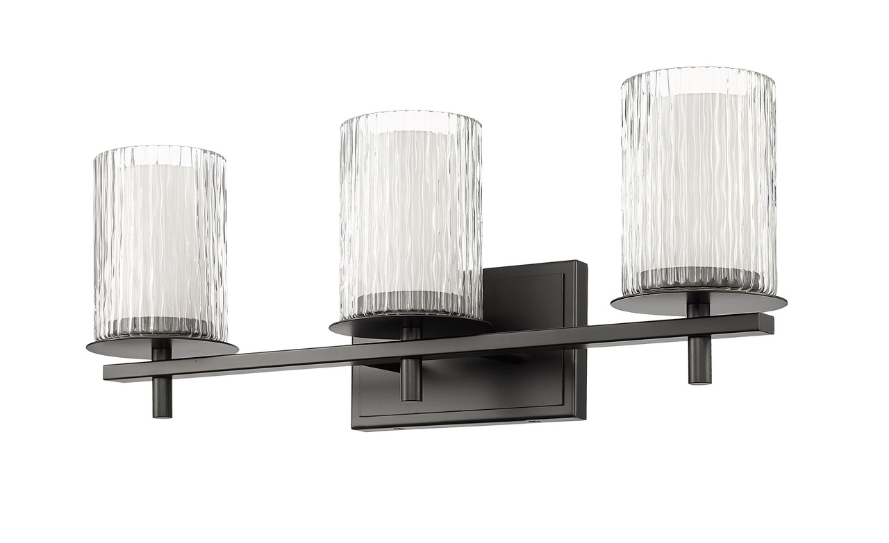 Z-LITE 1949-3V-MB 3 Light Vanity, Matte Black