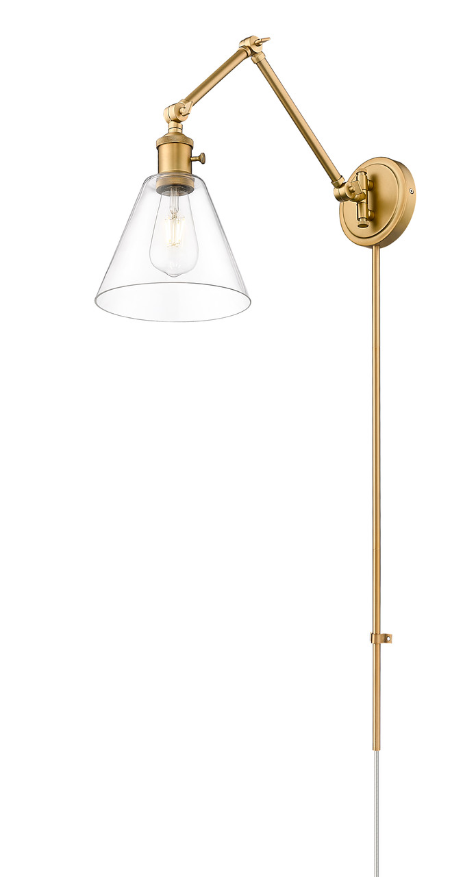 Z-LITE 348S-RB 1 Light Wall Sconce, Rubbed Brass