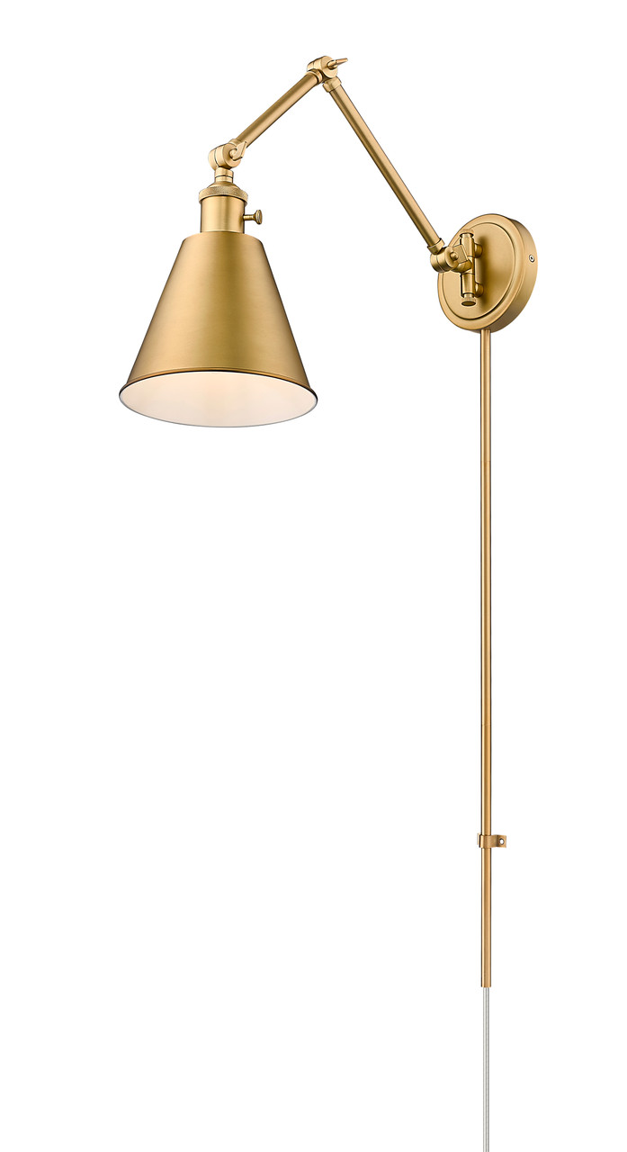 Z-LITE 349S-RB 1 Light Wall Sconce, Rubbed Brass