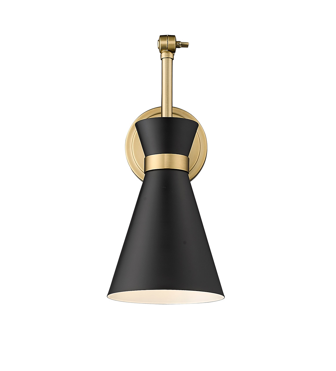 Z-LITE 351S-MB-MGLD 1 Light Wall Sconce, Matte Black