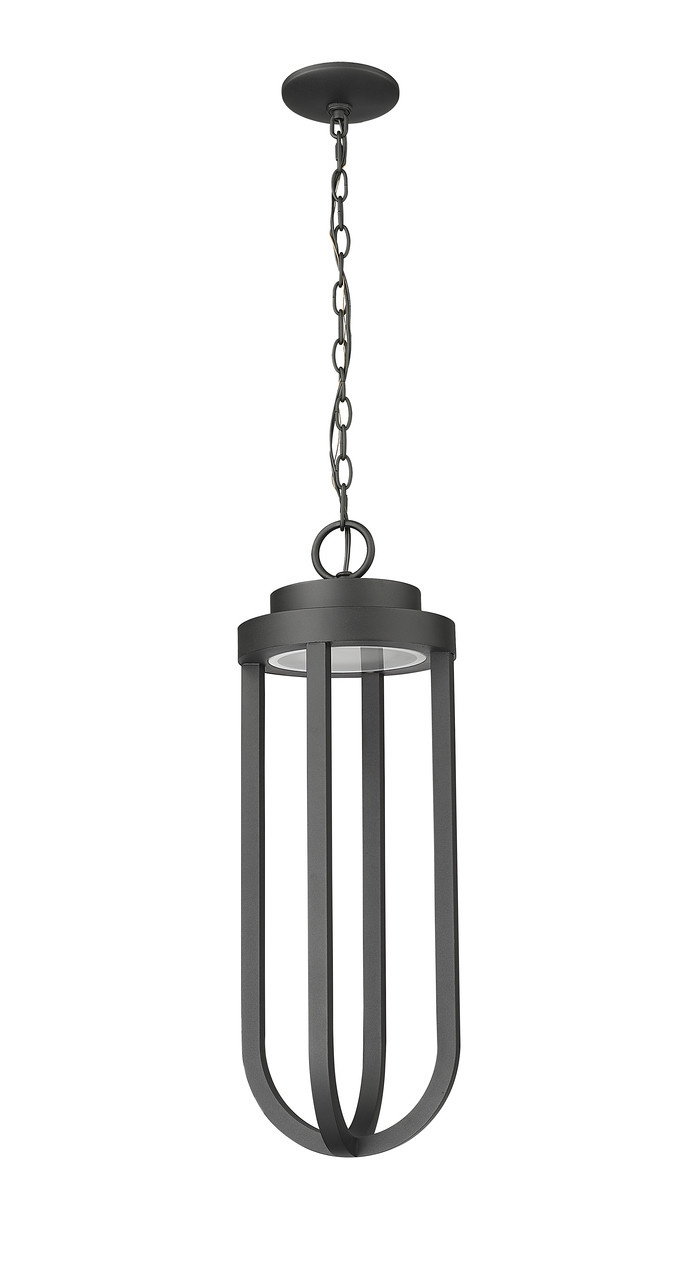 Z-LITE 5005CHB-BK-LED 1 Light Outdoor Chain Mount Ceiling Fixture, Sand Black