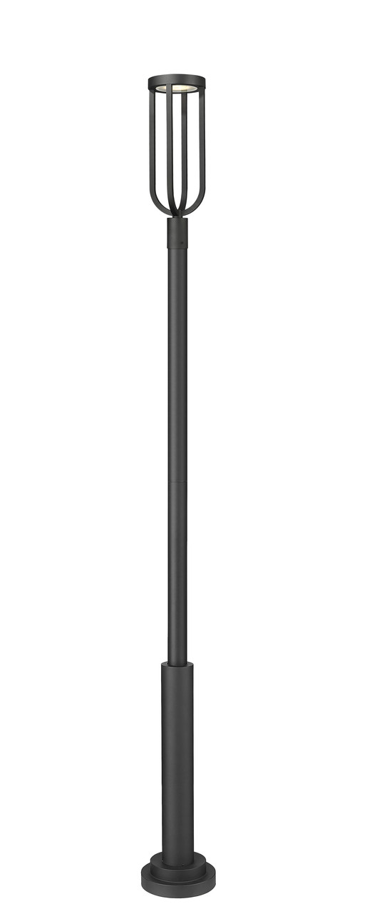 Z-LITE 5005PHB-5010P-BK-LED 1 Light Outdoor Post Mounted Fixture, Sand Black